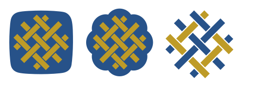 Primary logo — Ισθμός shell + Citrine weave